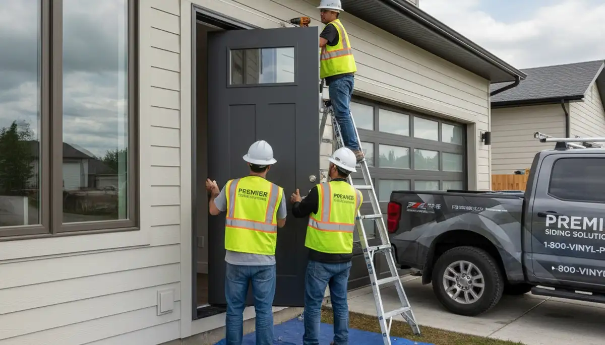 Professional exterior door installation by vinyl siding experts in Medford, MA homes