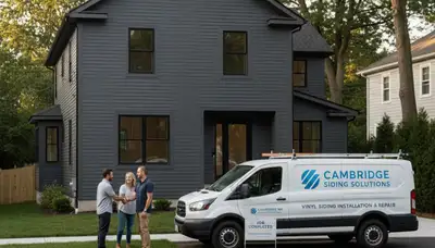 Professional vinyl siding installation on home exterior in Medford MA