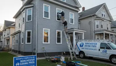 Professional vinyl siding installation on home exterior in Medford, MA