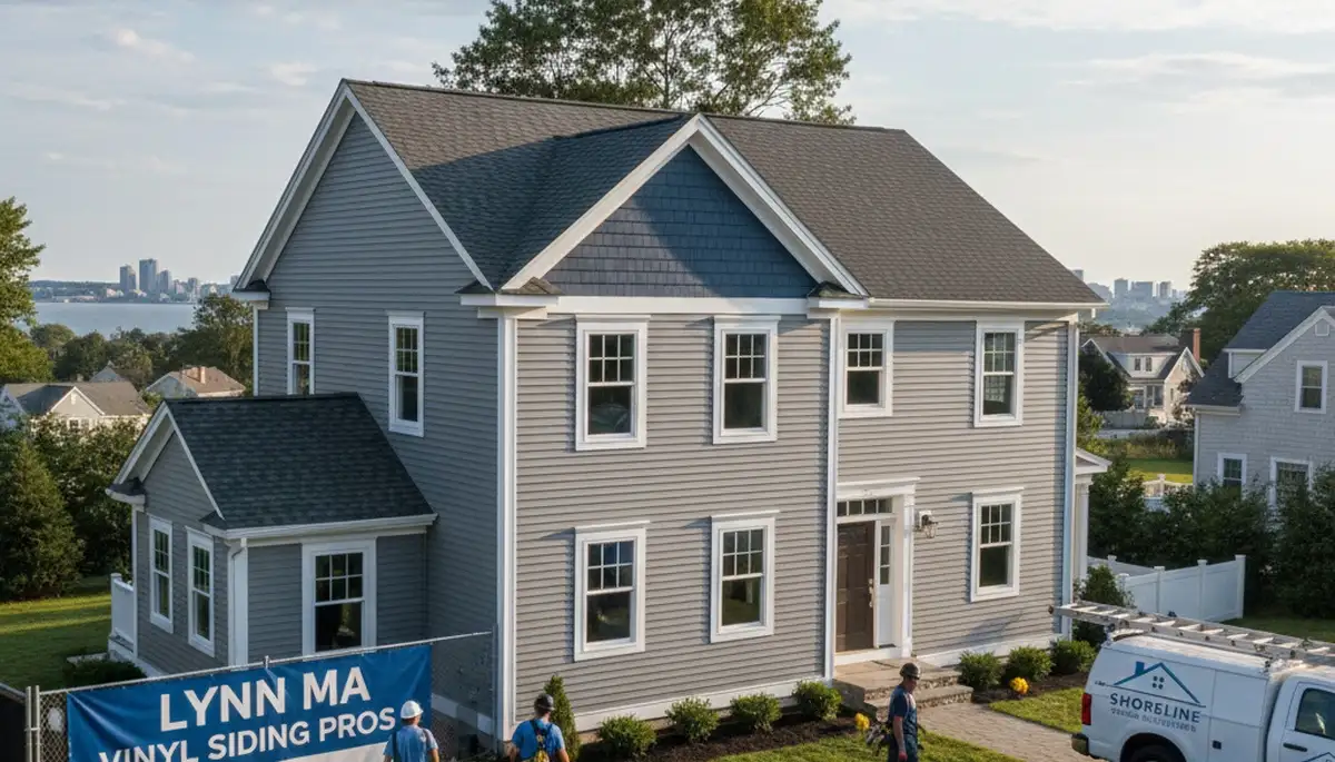 Professional vinyl siding installation on home exterior in Medford MA