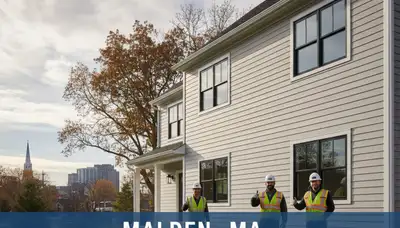 Vinyl siding installation services by local contractors in Medford, MA