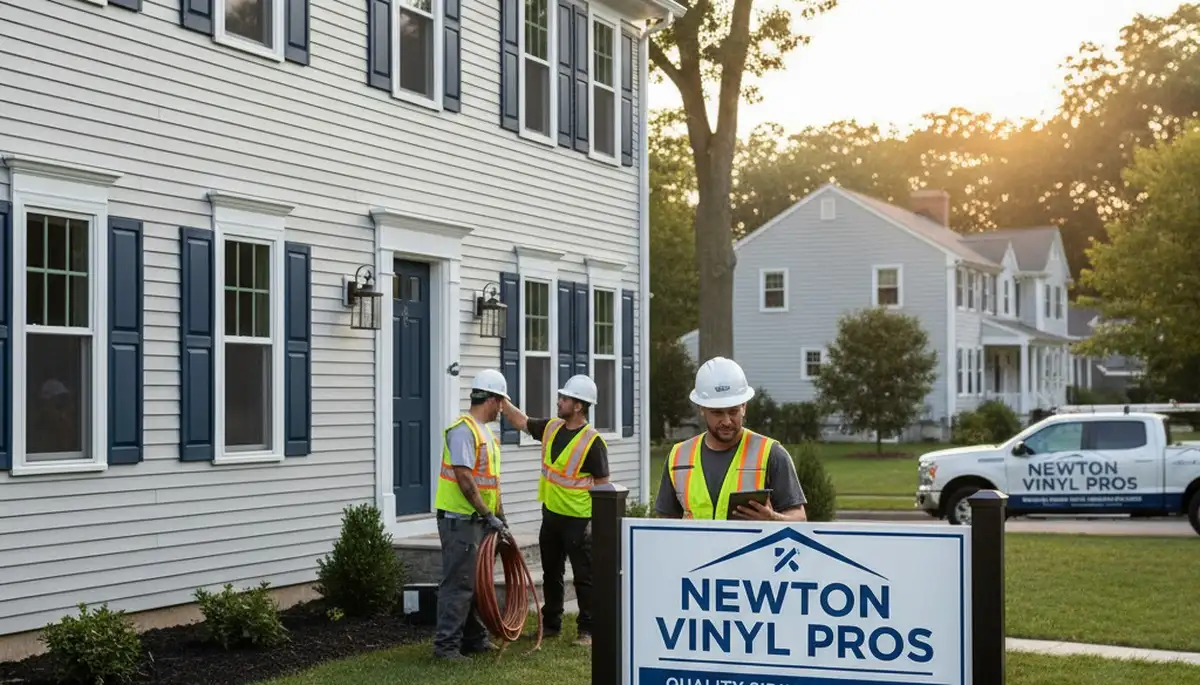 Professional vinyl siding installation on residential home in Medford MA