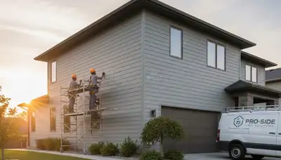 Professional vinyl siding installation on home exterior in Medford, MA